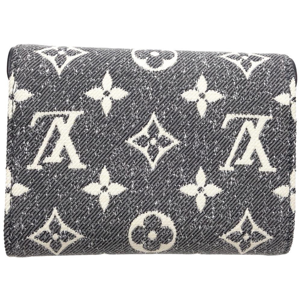 LOUIS VUITTON Tri-fold Wallet M81859 Portefeuille Victorine Monogram Denim Gray - Picture 3 of 10